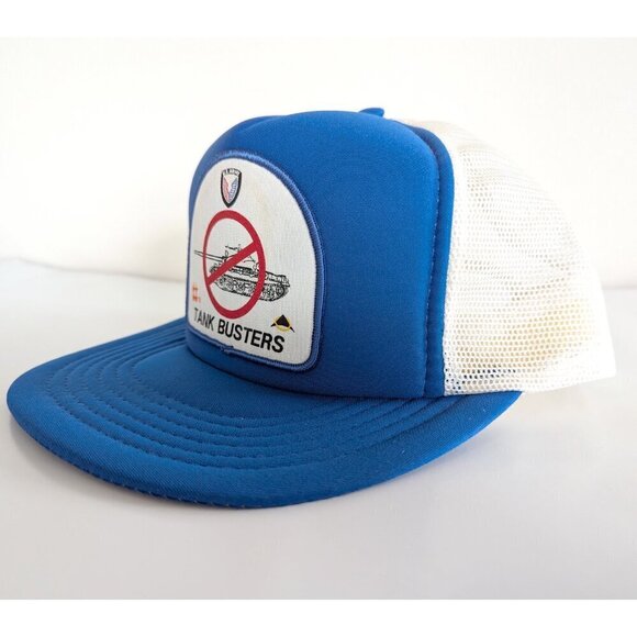 Vintage Snapback Trucker Hat Army Tank Busters - Picture 5 of 10